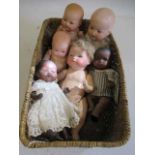 Six Armand Marseille baby dolls, comprising a 341/4/0K, a 341/1K, a 352/0K, a 371/4/0K and two 351/