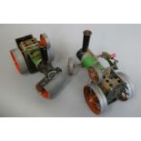 Playworn Mamod SR1 steam roller and TE1 traction engine, paint loss and rusting, P (Est. plus 24%