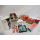 A collection of Sindy accessories, comprising an 033055x doll, a boxed Sindy bath time tub (with