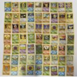 A collection of Pokemon cards, comprising 113 c.1999 Pokemon Cards, 18 trainer and 57 energy cards