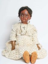 A Simon & Halbig bisque socket head flirty doll, with brown glass sideways glancing eyes, open