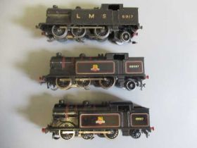 Hornby Dublo 3-rail 0-6-2 tank locomotives comprising L.M.S. 6917, B.R. 69567 and Gloss B.R.