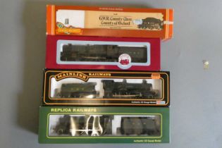 Four G.W.R. locomotives comprising Replica Railways 6976 Graythwaite Hall Mainline 7819 Hinton