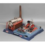 Wilesco D32EL steam engine with accessories and mains controller for heater element, box E (Est.
