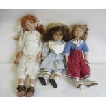 Three collectors dolls, comprising a limited edition Sonja Hartmann doll, with bisque head and lower