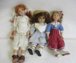 Three collectors dolls, comprising a limited edition Sonja Hartmann doll, with bisque head and lower