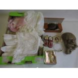 A large quantity of doll accessories, including two boxed Monique wigs, three other real hair