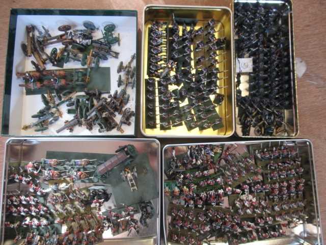 A large quantity of 30mm Napoleonic war gaming figures, all items painted, some assembled in rows, G - Image 3 of 3