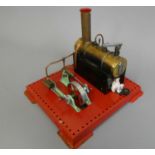 Mamod S.E.3 twin cylinder steam engine with water sight gauge, little use, some rusting on corners