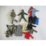 Two Action Man dolls comprising Talking Commander (faulty) and Eagle Eyes (head faulty), and a
