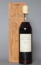 1 bottle Baron de Lustrac 1947 armagnac, 40%, wood box (Est. plus 24% premium inc. VAT) Condition