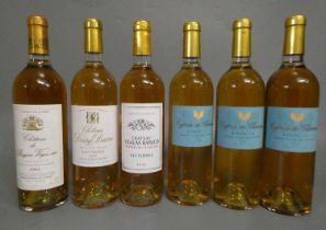 6 bottles white Bordeaux, comprising 3 2011 Cypres de Climens, Barsac, grand vin de Sauternes, 1