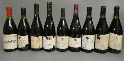9 bottles of red Burgundy, comprising 2 1992 Domaine de Boissan, Cotes du Rhone, 1 1994 Les Bruyeres