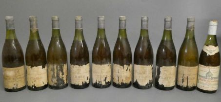 10 bottles of Chablis, comprising 9 1985 Domaine La Jouchere and 1 1978 Domaine Moeau & Fils grand
