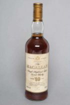 1 bottle The Macallan 10 year old Single Highland malt whisky, 40% vol. Condition Report: Staining