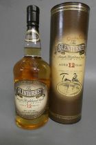 1 bottle Glenturret 12 year old single Highland malt whisky, tube signed by Gordon Brown & Tony