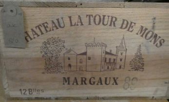 12 bottles Chateau La Tour de Mons, 1989, Margeaux, OWC (Est. plus 24% premium inc. VAT) Condition