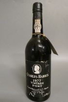 1 bottle Quarles Harris 1977 vintage port (Est. plus 24% premium inc. VAT) Condition Report: Good.