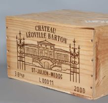 6 bottles Chateau Leoville Barton, 2000, St-Julien-medoc, OWC (Est. plus 24% premium inc. VAT)