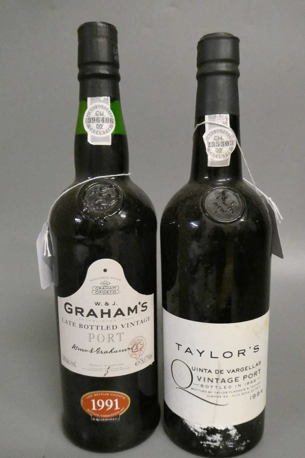 1 bottle Taylor's 1984 vintage port, together with 1 bottle Grahams LBV 1991 port (2) (Est. plus 24%