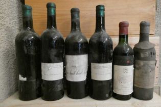 4 bottles Chateau Smith-Haut-Lafite, 1923, together with 1 half Chateau Mouton Rothschild 1961 & 1