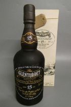 1 bottle Glenturret 15 year old pure single Highland malt whisky, 50% vol., 87.5% proof, boxed (Est.