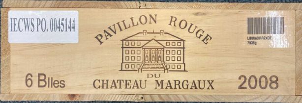 6 bottles Pavillon Rouge du Chateau Margaux, 2008, OWC Condition Report: Good, unopened