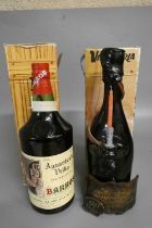 2 bottles of European, comprising 1 Aguardente Velha reserva and 1 bottle 1969 vintage Barolo,