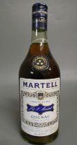 1 bottle Martell three star cognac (Est. plus 24% premium inc. VAT) Condition Report: Good