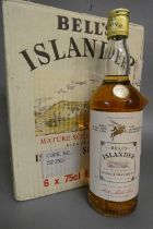 6 bottles Bell's Islander mature scotch whisky, specially bottled by Arthur Bells & Sons in