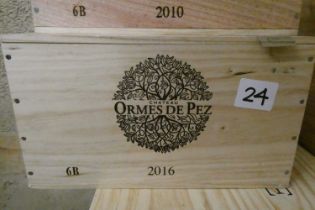 6 bottles Chateau Ormes de Pez, 2016, St. Estephe, Famille J.M. Cazes, OWC (Est. plus 24% premium