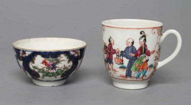 A FIRST PERIOD WORCESTER PORCELAIN COFFEE CUP, c.1765, painted in the James Giles atelier with