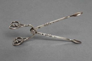 A PAIR OF GEORG JENSEN SILVER SPRING ACTION SUGAR NIPS, George Stockwell, London import mark 1922,
