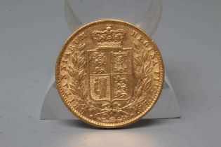 A VICTORIA SHIELD BACK SOVEREIGN, 1866, 7.3g (Est. plus 20% premium)