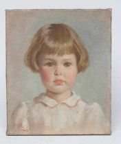 THOMAS MARTINE RONALDSON (1881-1942) Head Study of a Young Girl, oil on canvas, signed with initials