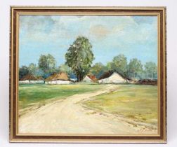 Y ZBIGNIEW LITWIN (Polish 1914-2001) Rural Village Scene, oil on board, signed and dated (19)83,