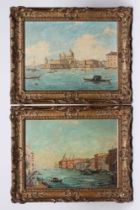 ALBERTO TERRINI (Italian 19th/20th century) Venetian Scenes, a pair, oil on canvas, signed, 11 3/