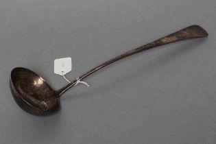 A LATE GEORGE III SILVER SOUP LADLE, maker probably Alexander Henderson, Edinburgh 1815, in Old