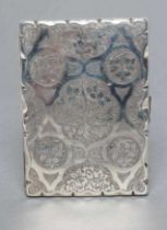 A VICTORIAN SILVER VISTING CARD CASE, maker G. Wheeler & Co., Birmingham 1863, of shaped oblong