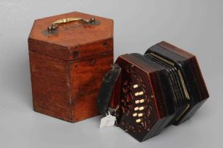 A LACHENAL & CO., LONDON CONCERTINA, Serial No.180606, with rosewood ends and twenty one bone