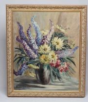 W JOYCE LAKEMAN (British 20th century) Still Life with Flowers in a Vase, oil on board, signed, 29