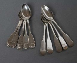 A SET OF FIVE GEORGE III SCOTTISH PROVINCIAL SILVER TEASPOONS, maker Alexander Cameron, Dundee, c.