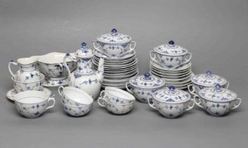 A COLLECTION OF ROYAL COPENHAGEN PORCELAIN TABLEWARE, various dates, painted in underglaze blue with