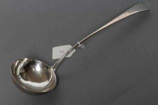 A GEORGE III SILVER SOUP LADLE, maker George Smith, London 1782, in Old English pattern, engraved "