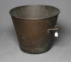 A COPPER BIN, early 20th century, of tapering form with loop handles, 22 3/4" x 18” (Est. plus 24%
