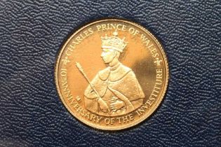 A JAMAICA GOLD PROOF $100, 10th Anniversary of the Investiture of Prince Charles 1969-1979, 0.