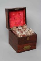 AN APOTHECARY’S ROSEWOOD MEDICINE CHEST, early 19th century, of square form with brass campaign