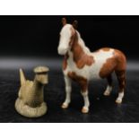 Beswick horse 16cm at tallest point along with a Beswick Beneagles scotch whisky Loch Ness Monster.