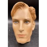 Plaster mannequin head of a young man, 26cm high.