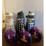 Three product Enterprise battery operated Daleks 31cm h together with three radio commands.